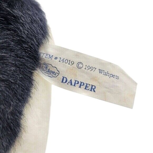 WishPets Penguin & Baby Plush 13" Scarf Earmuffs Winter Dapper #14019 Vintage - Picture 9 of 10